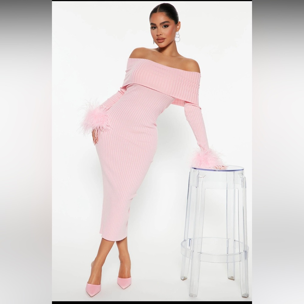 Legally Perfect Ribbed Midi Dress - Pink Fashion Nova